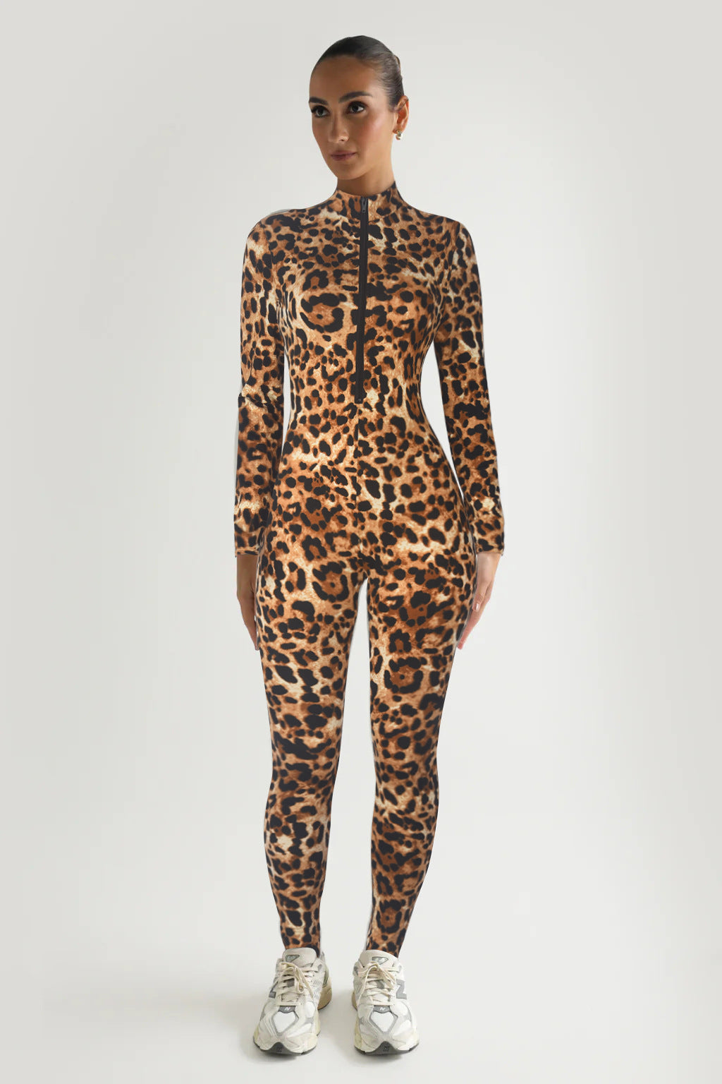 Women's Round Neck Long Sleeve Printed Fashion Jumpsuits