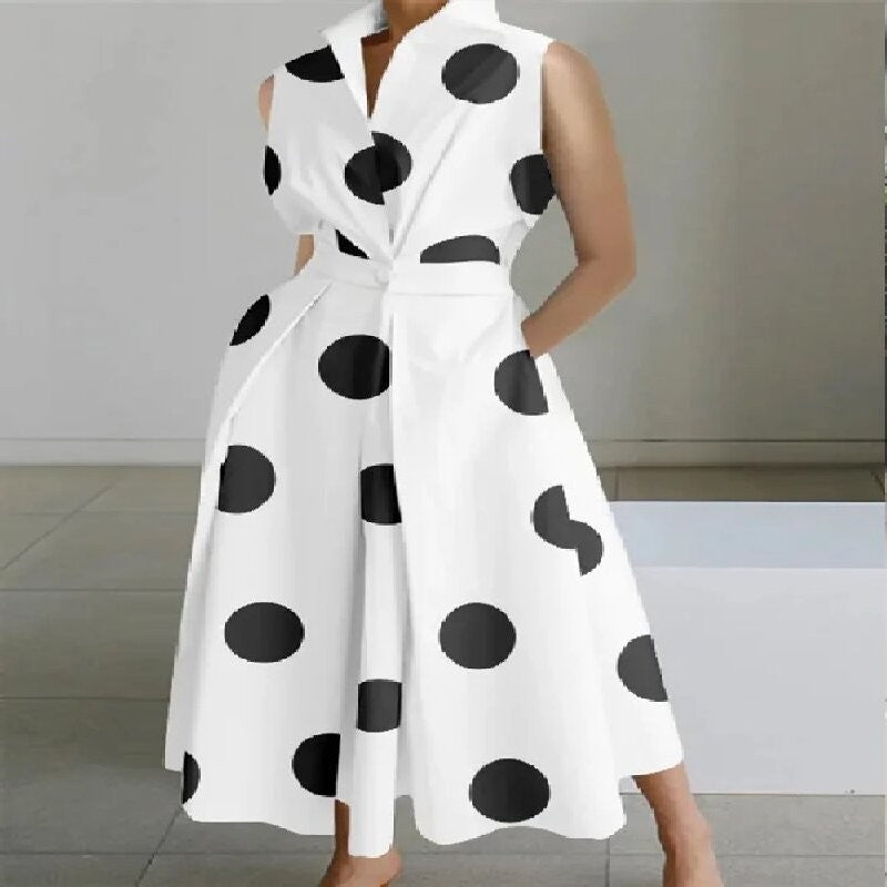 Women's Summer Commuting Fashion Solid Color Button Dresses