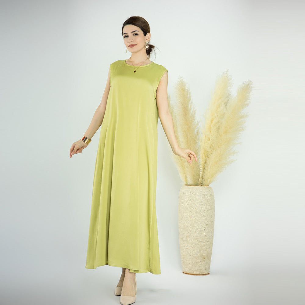 Stylish Turkish Solid Color Bottoming Dress Dresses