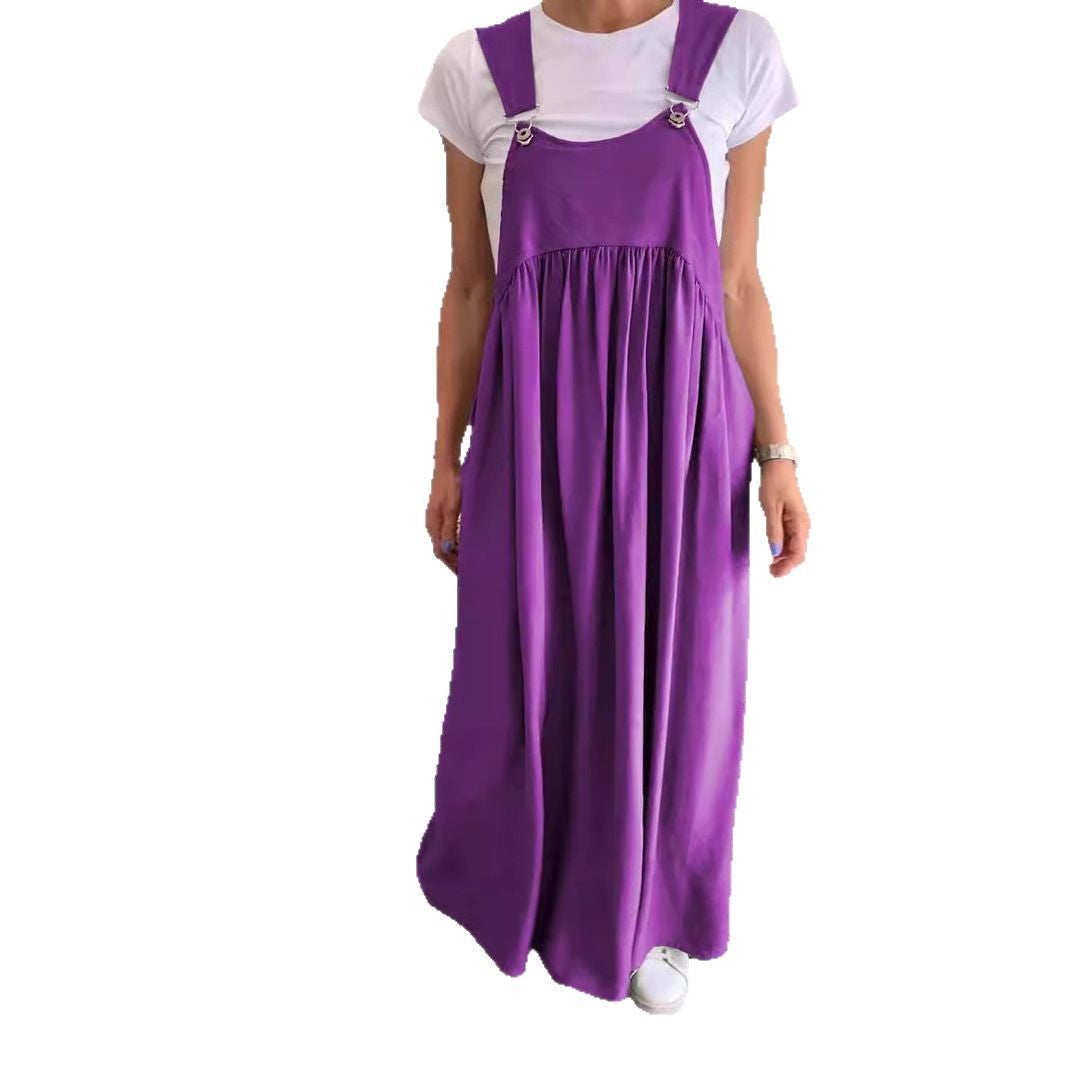 Women's Summer Suspender Dress Cotton Linen Dresses