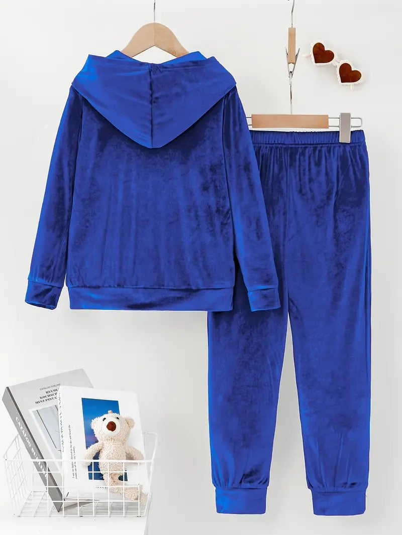 Durable Veet Pajamas Hooded Trousers Two-piece Suits