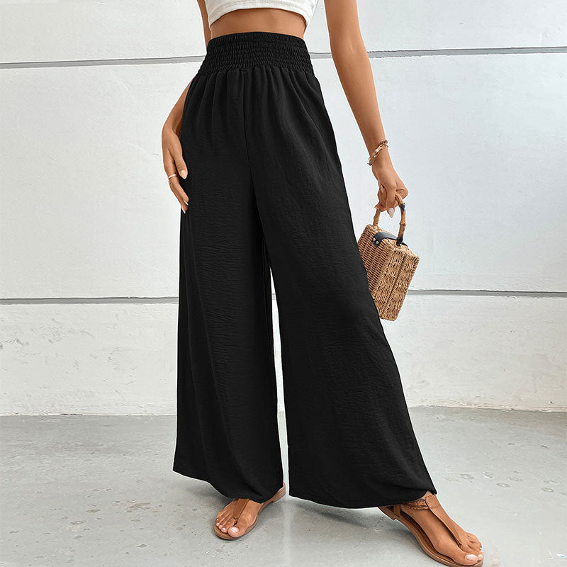 Waist Casual Simple Pure Color Elastic Pants