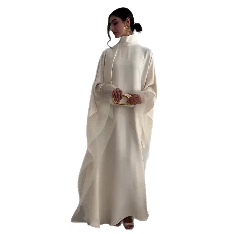 Women's Autumn Stand Collar Batwing Sleeve Loose Simple Clothing