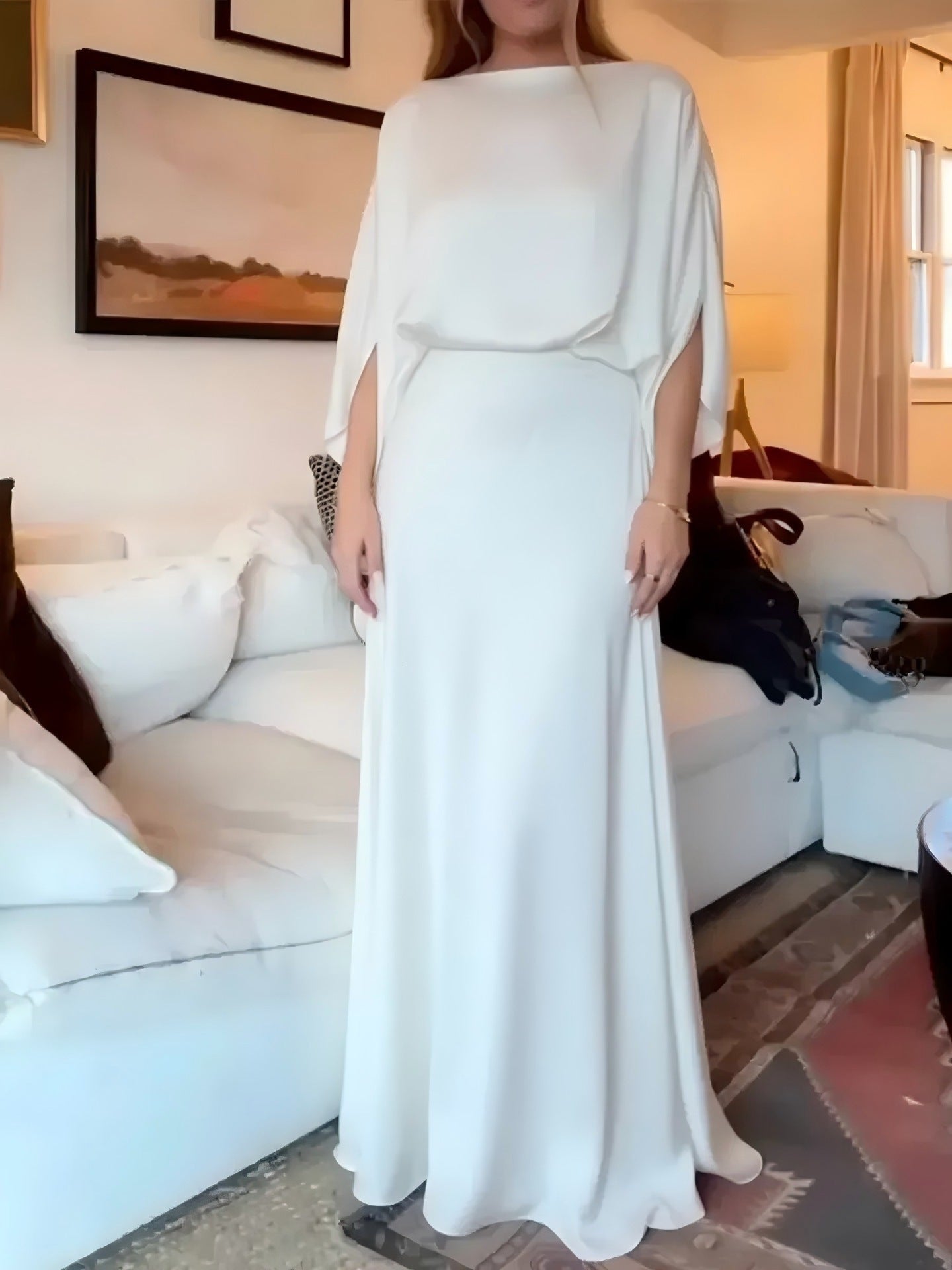 Women's Elegant Sexy Solid Color Satin Fashion Dress
