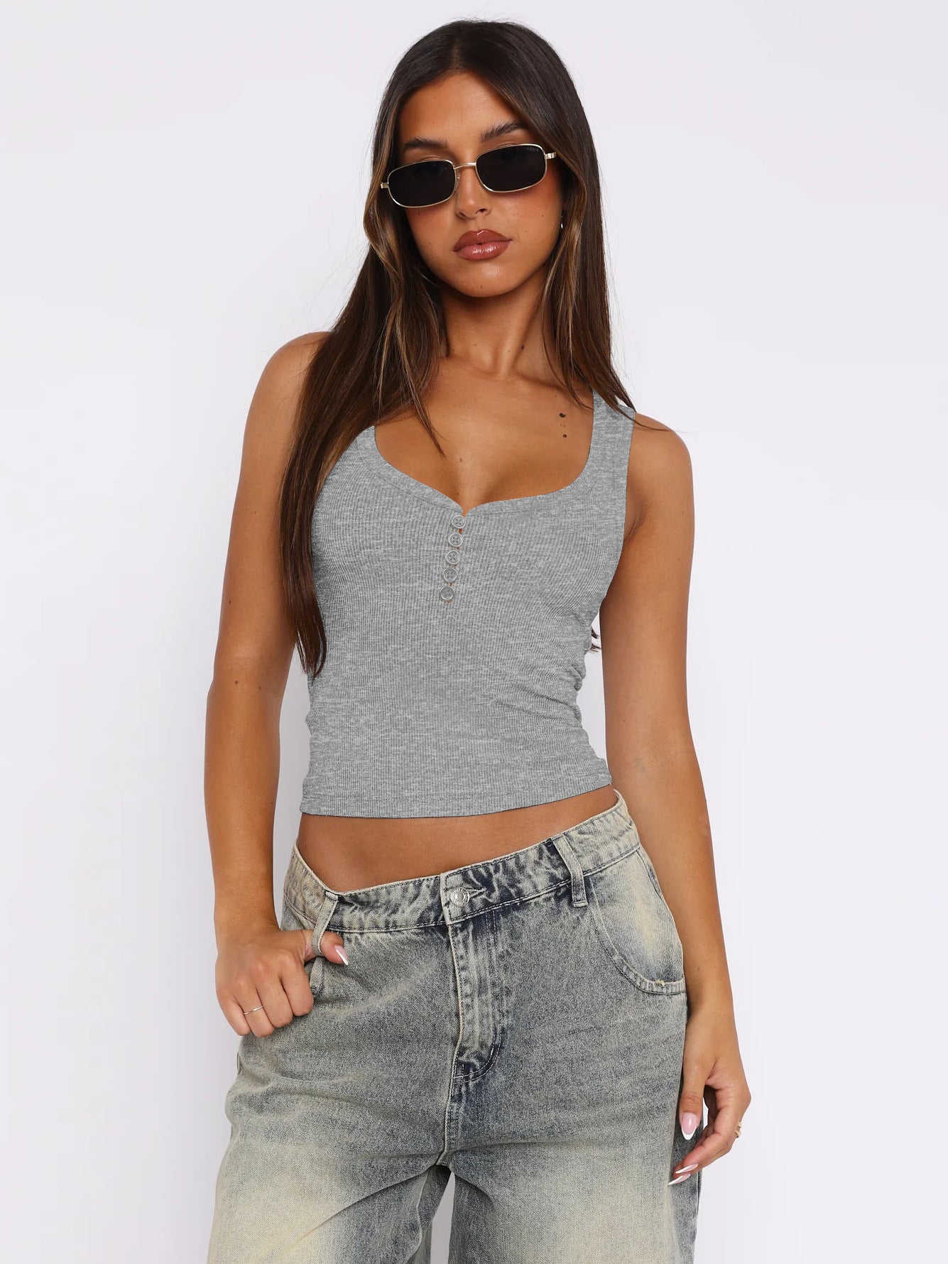 Women's Hot Low Collar Suspender Summer Sweet Tops