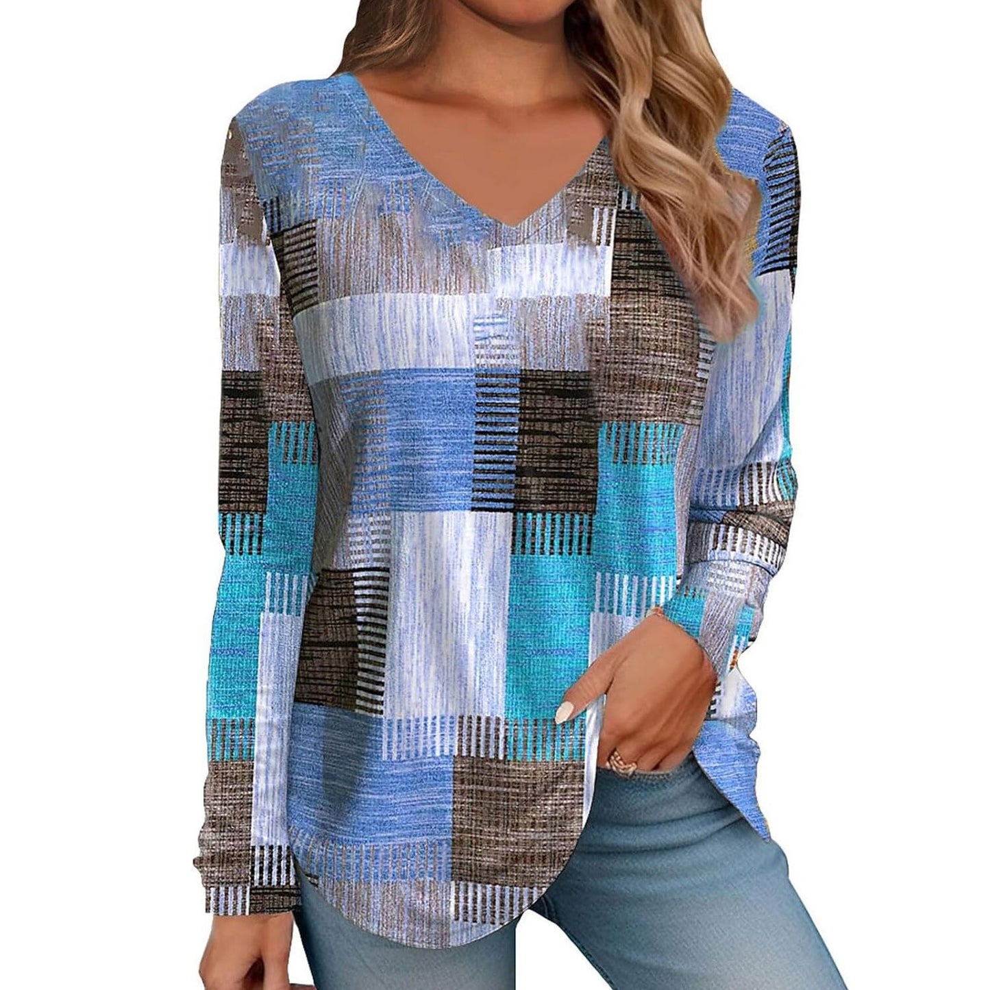 Women's Versatile Creative Printed Long Sleeves Blouses