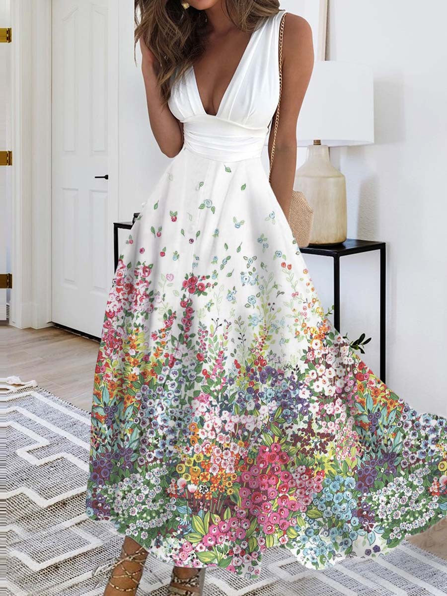 Women's Sleeveless Sexy High Waist Large Satin Dresses