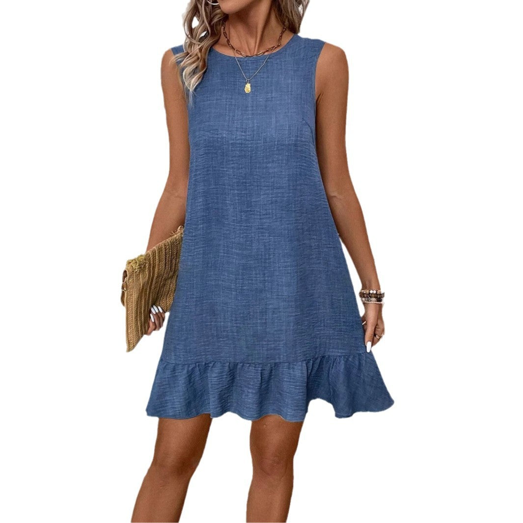 Women's Summer Ruffled Sleeveless Casual Dress Dresses