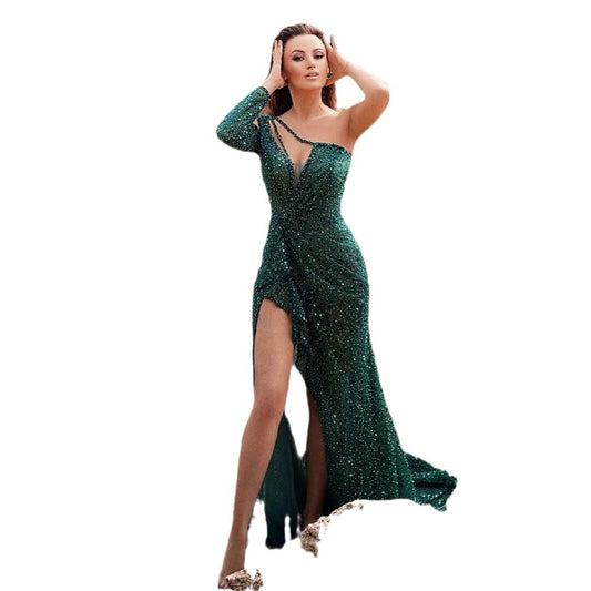 Women's Party Quality Long Sexy High Slit Evening Dresses