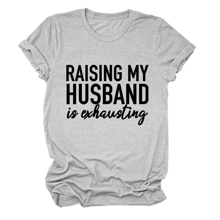 Women's Simple Letter Printed Short-sleeved T-shirt Blouses