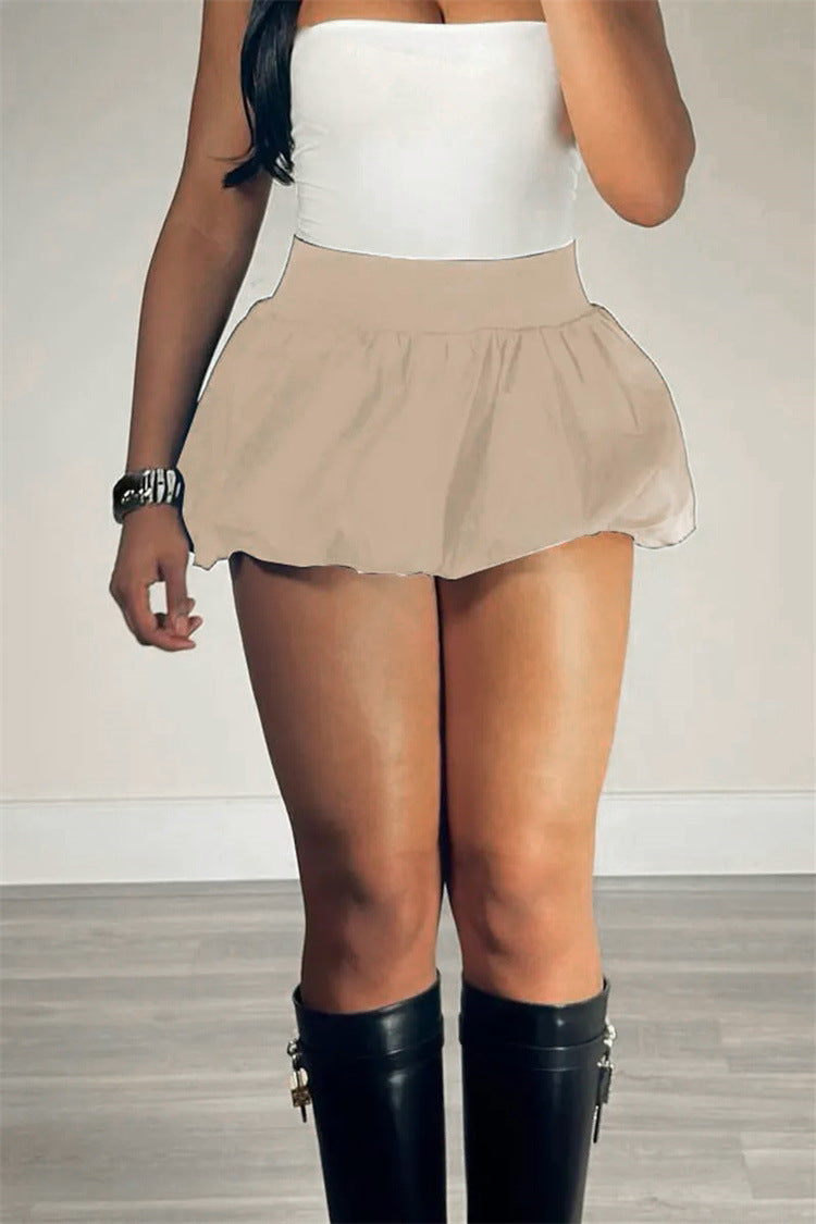 Women's Fashion Elastic Waist Multicolor Pleated Skirts