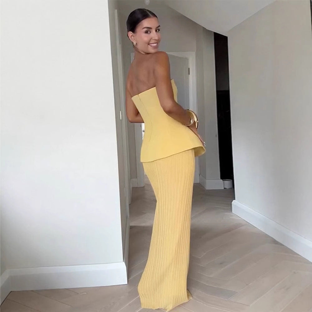 Casual Cool Glamorous Temperament Tube Pleated Suits