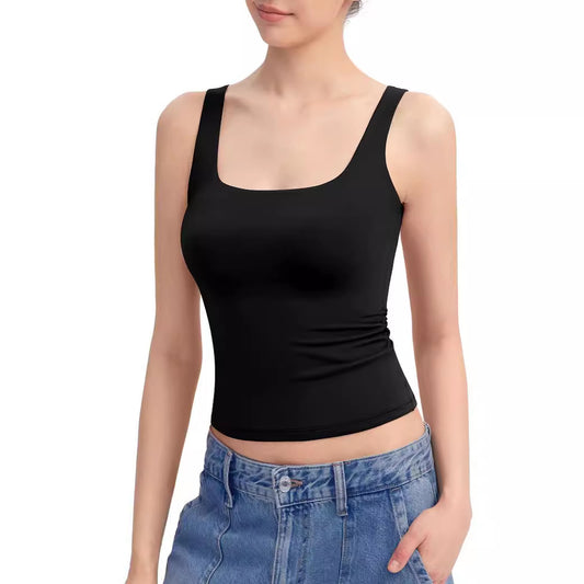 Women's Sexy Sling Square Collar Sleeveless Tops