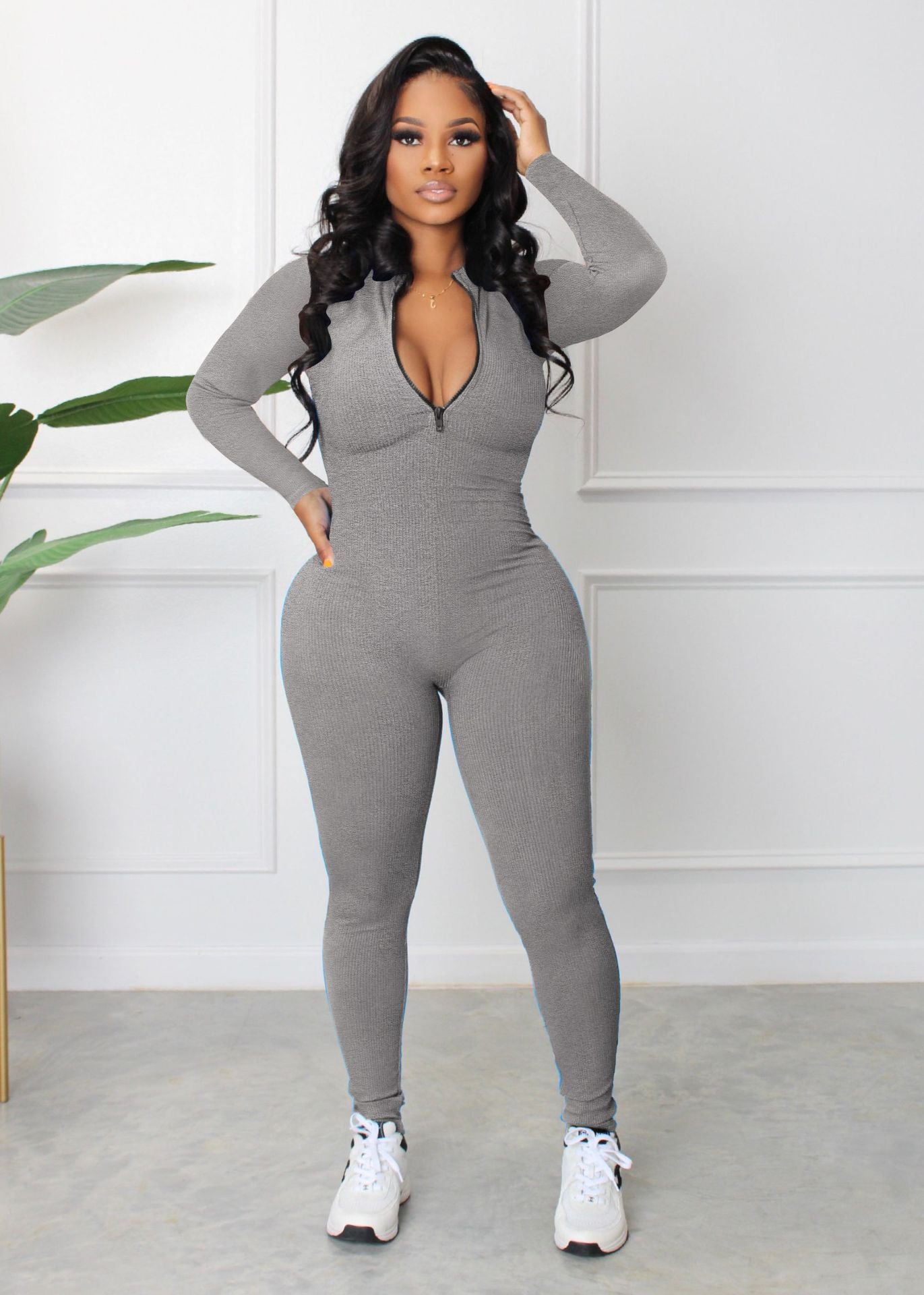 Trendy Autumn Sunken Stripe Zipper Sports Suits