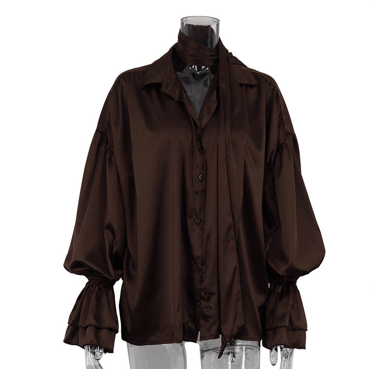 Women's Bell Sleeve Loose Shirt Temperament Wild Blouses
