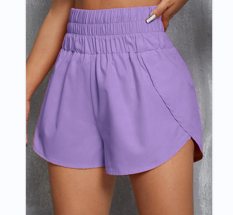 Women's High Waist Elastic Loose Sports Leisure Shorts