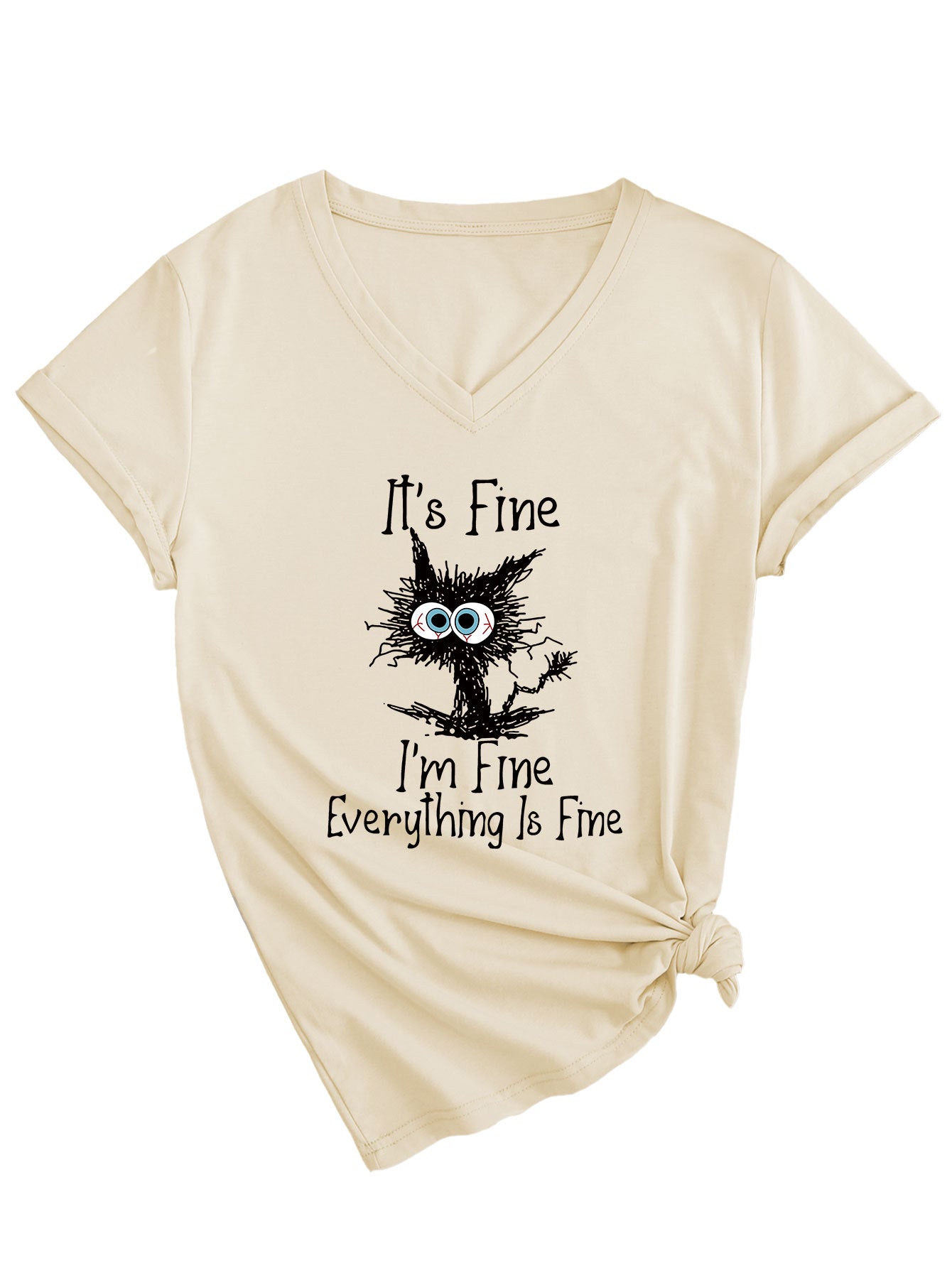 Women's Casual Versatile Fun Sleeve T-shirt Base Blouses
