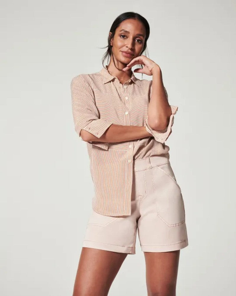 Simple Pocket Hip Lifting High Elastic Shorts