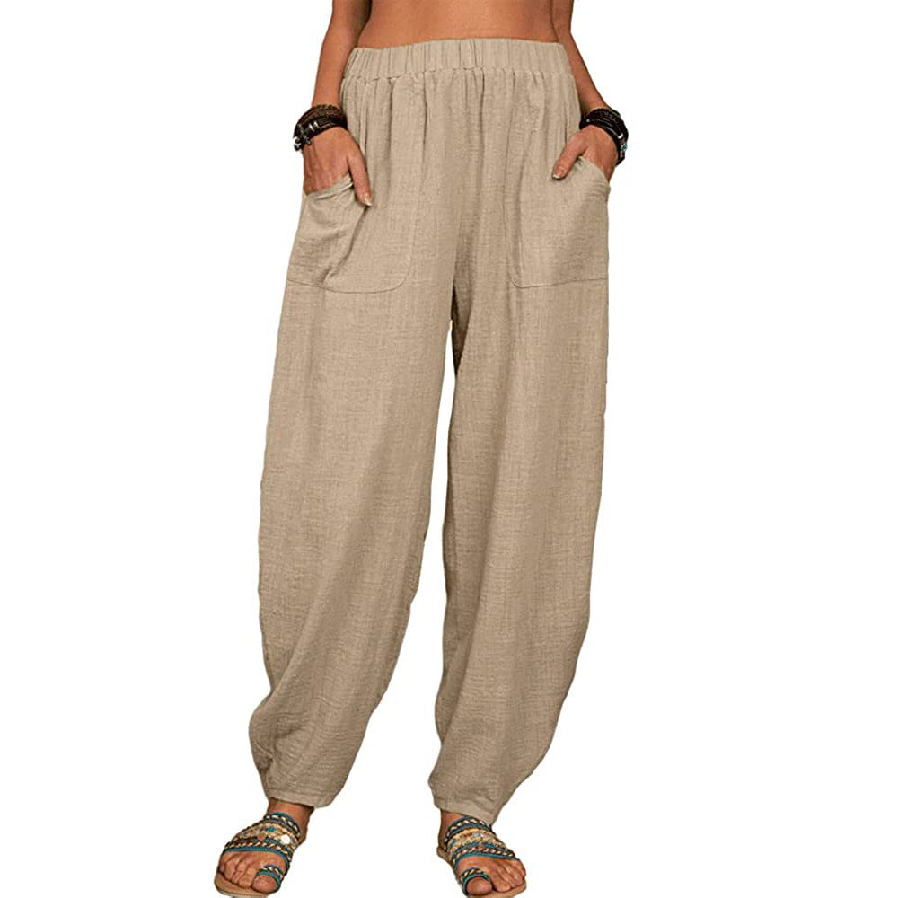 Women's Clothes Casual Loose Cotton Linen Home Pants