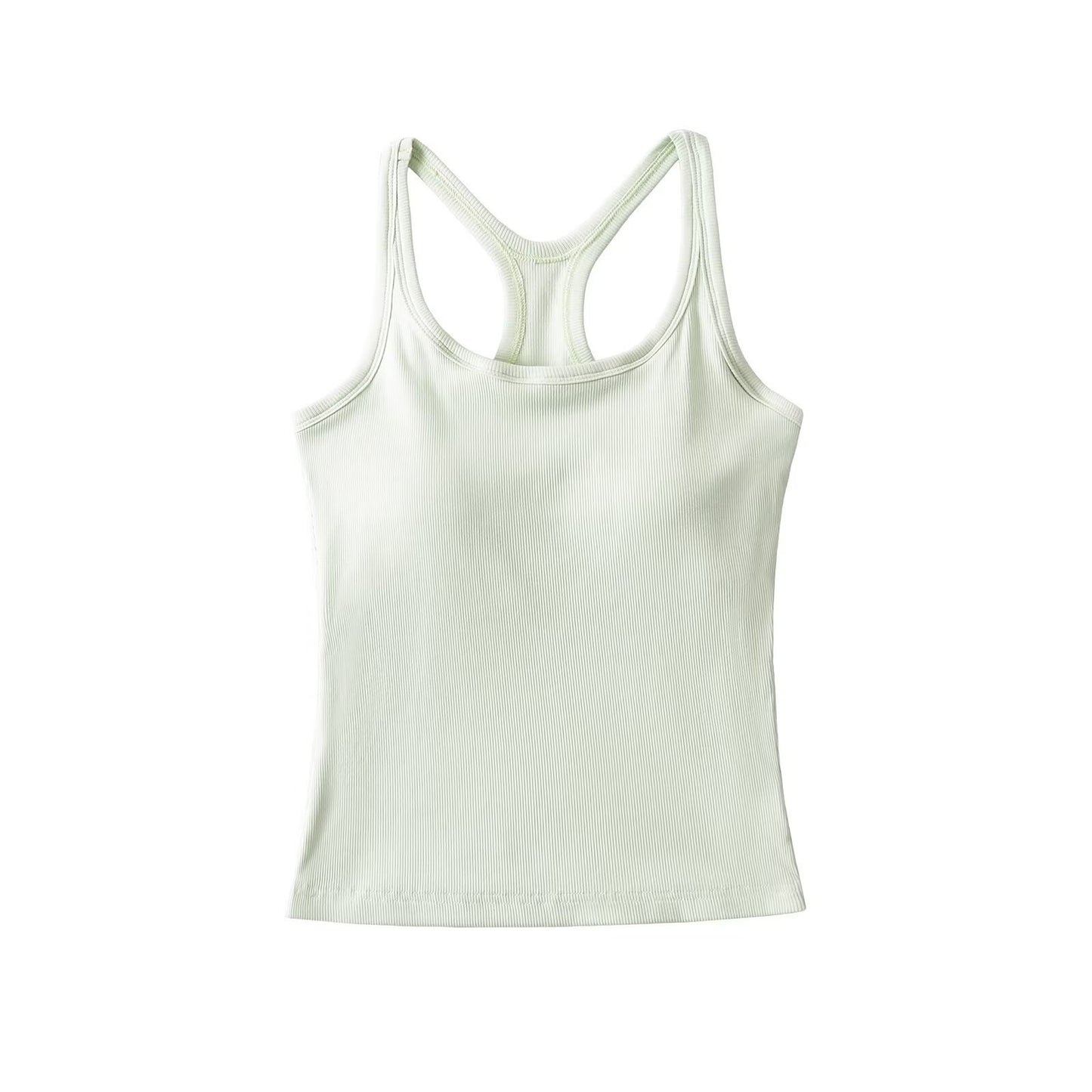 Women's Chest Pad Summer Stretch Solid Color Tops