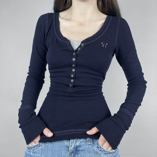 Fake Two-piece Half-open Buckle Hot Waist Blouses