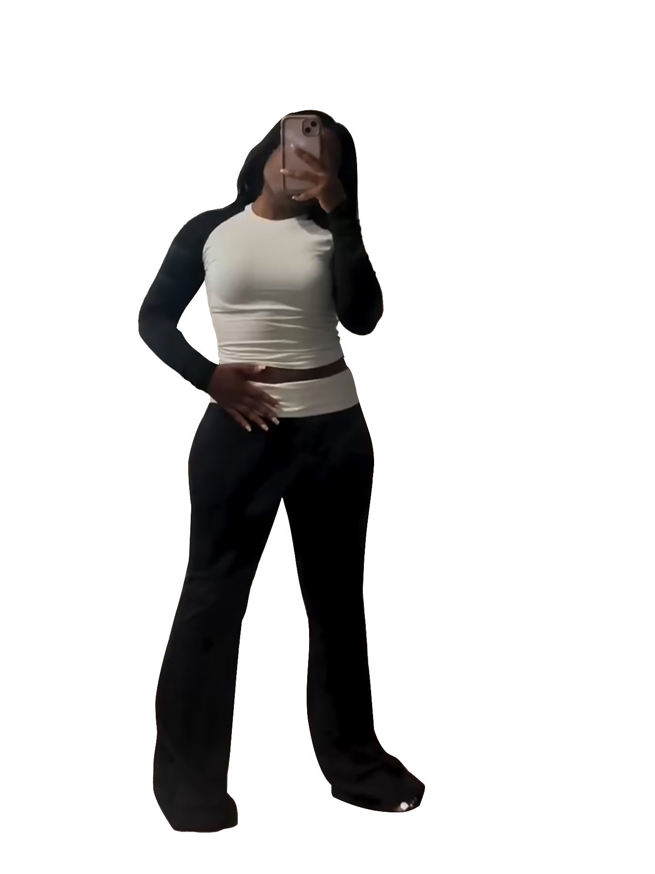 Women's Tight High Waist Fold Slim Trousers Suits