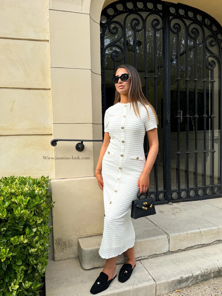 French Retro Slim Fit Slimming Knitted Dresses