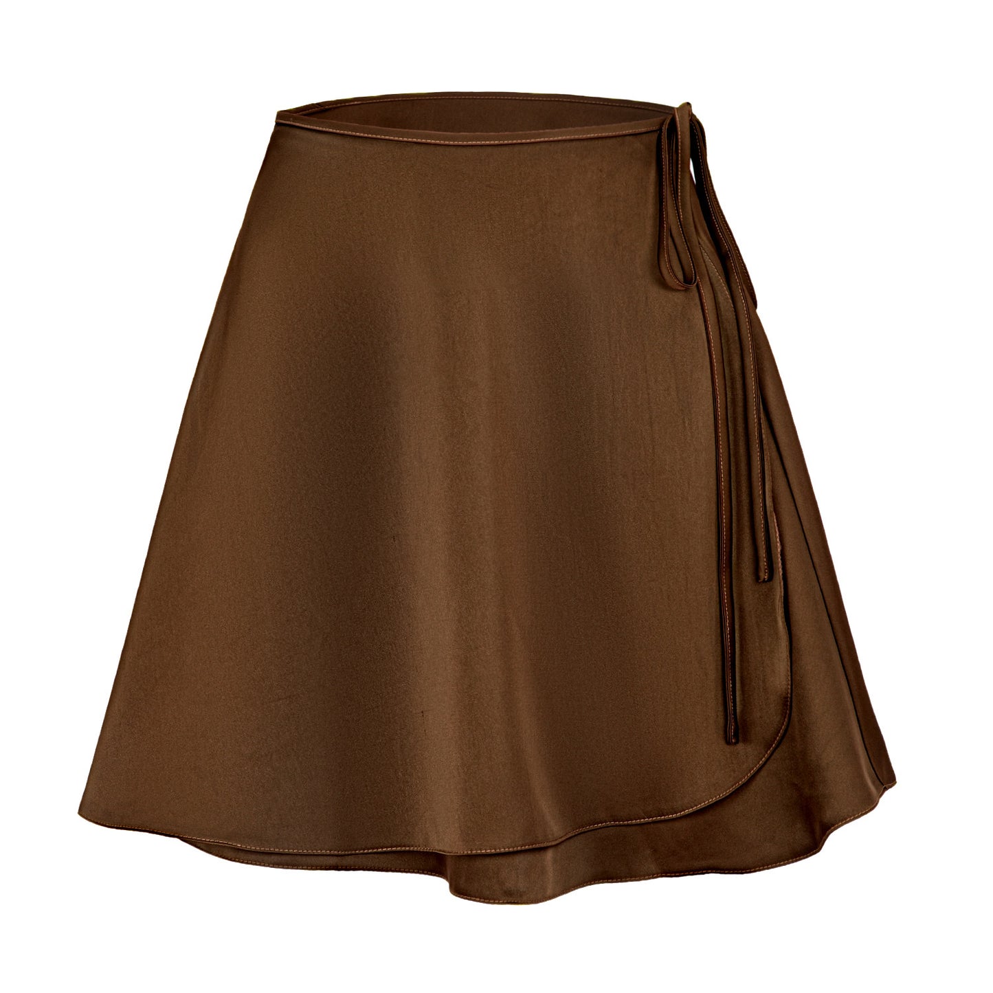 Women's Satin High Waist One-piece A- Line Skirts
