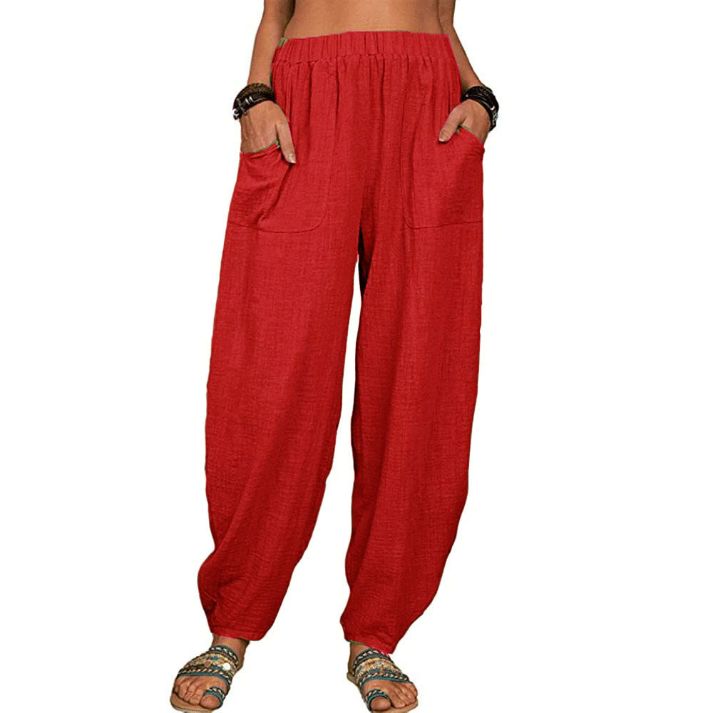 Women's Clothes Casual Loose Cotton Linen Home Pants