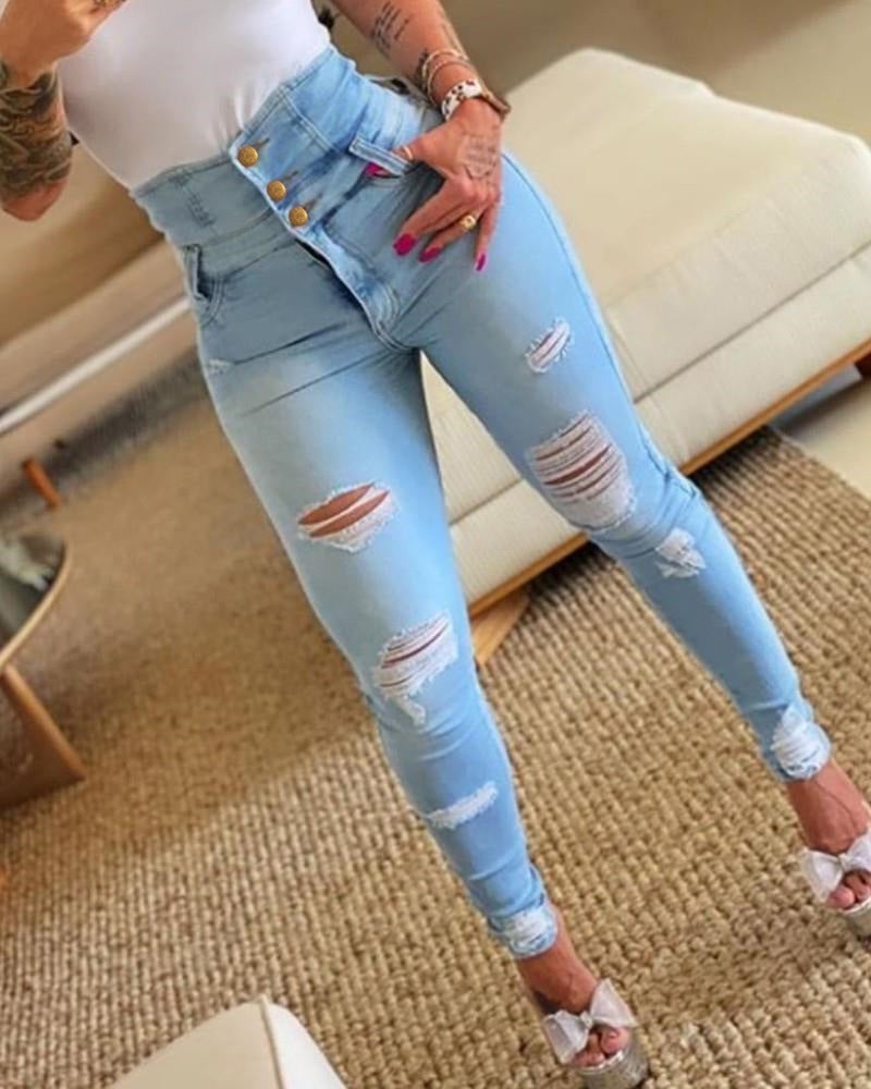 Women's High Waist Slimming Denim Trousers For Jeans