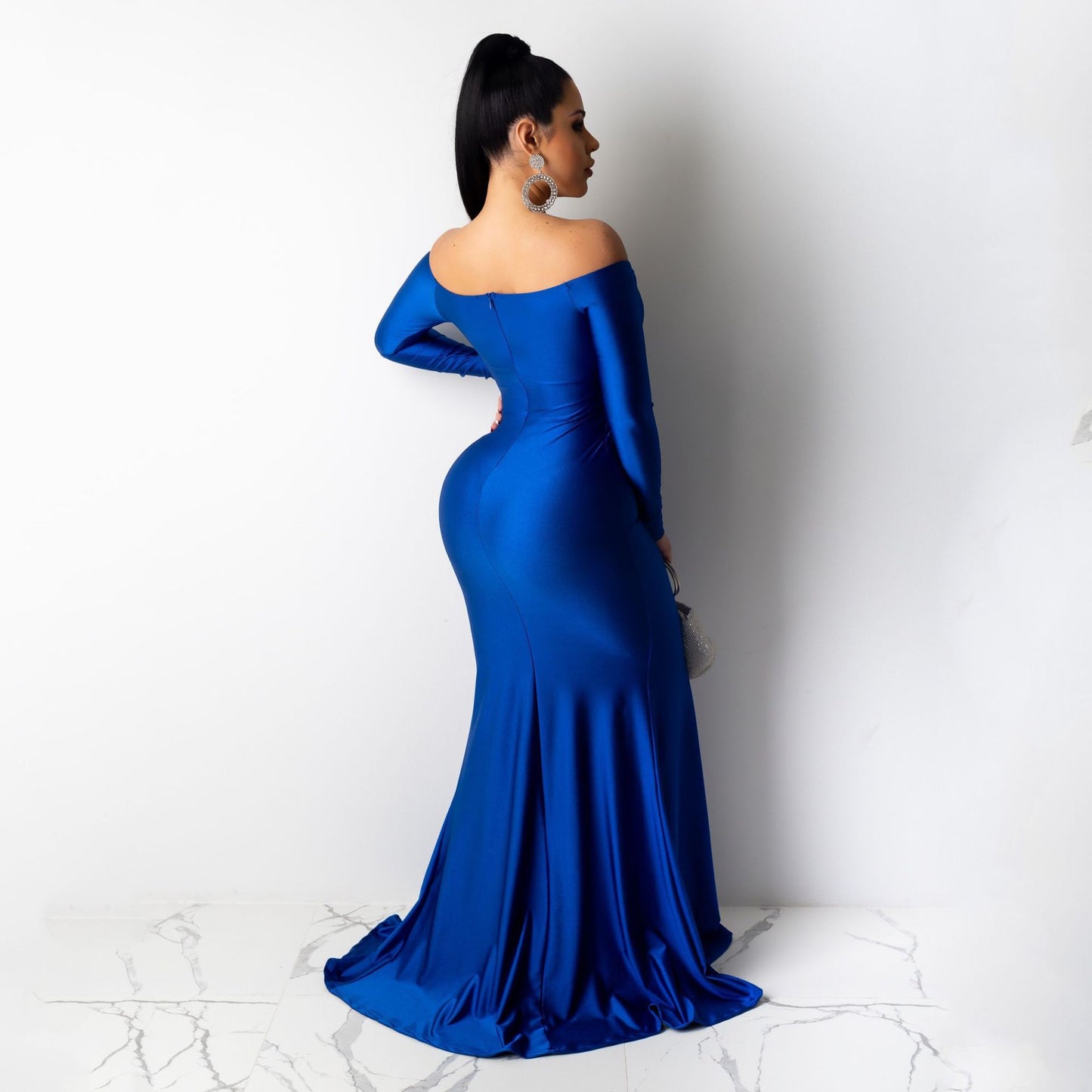 Women's Dress Nightclub Formal Solid Color Large Slit Evening Dresses