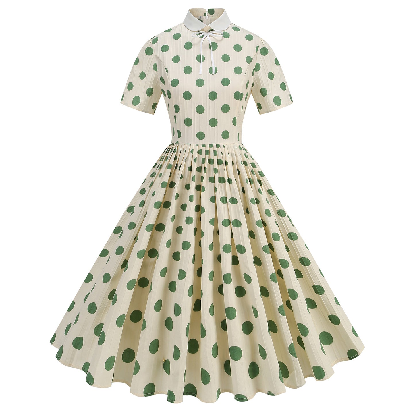 Slimming Pleated Polka Dots Elegant Graceful Dresses