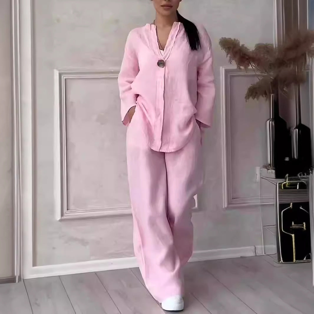 Women's Fashion Wear Comfortable Loose Wide Leg Casual Suits