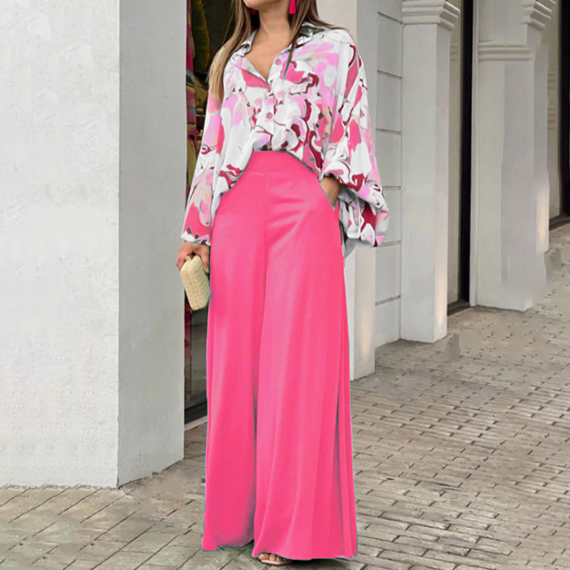 Women's Autumn Print Shirt Elegant Fashion Casual Suits