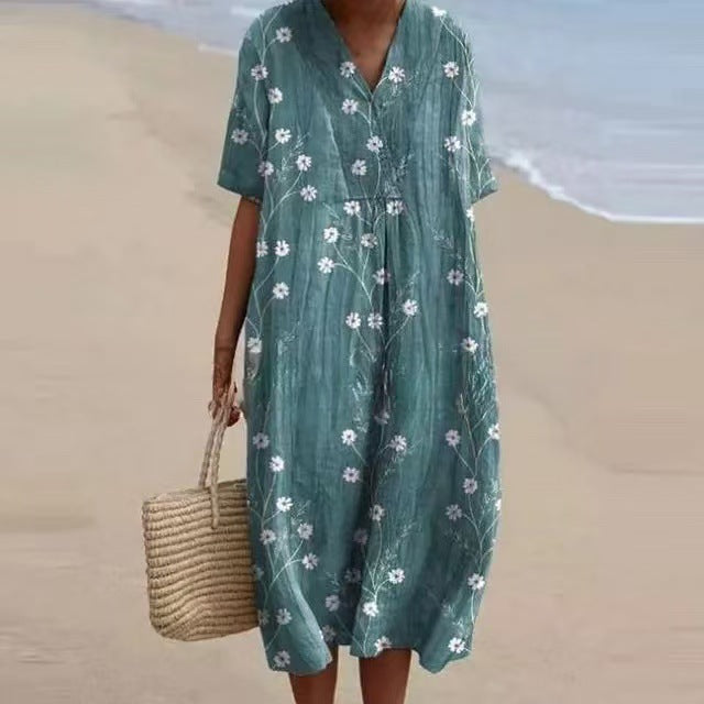 Women's Popular Comfortable Loose Printed Long Dress Dresses