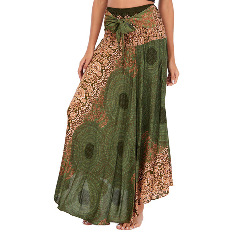 Casual Thai Dress Beach Vacation Two-way Big Swing Skirts