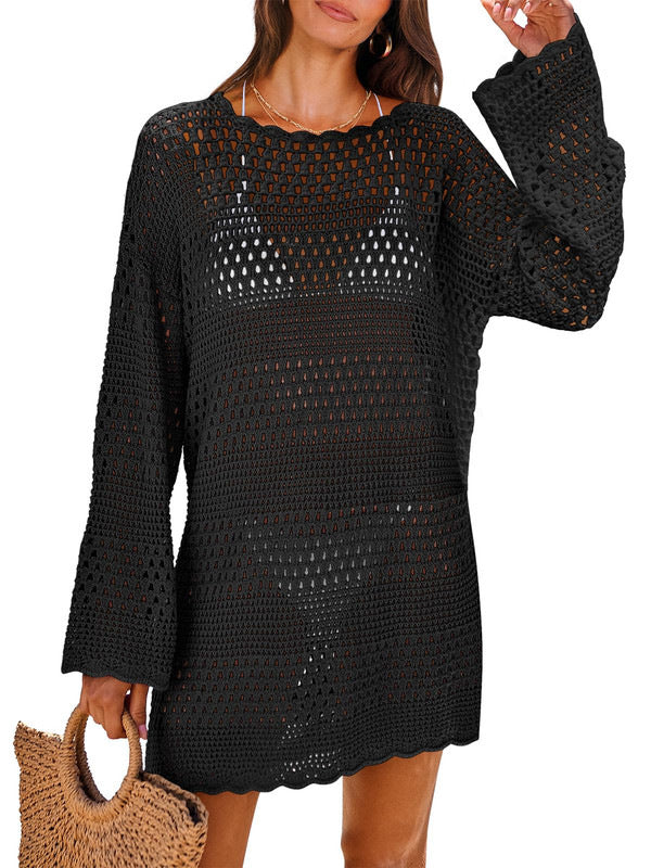 Long Sleeve Beach Vacation Shawl Round Dresses