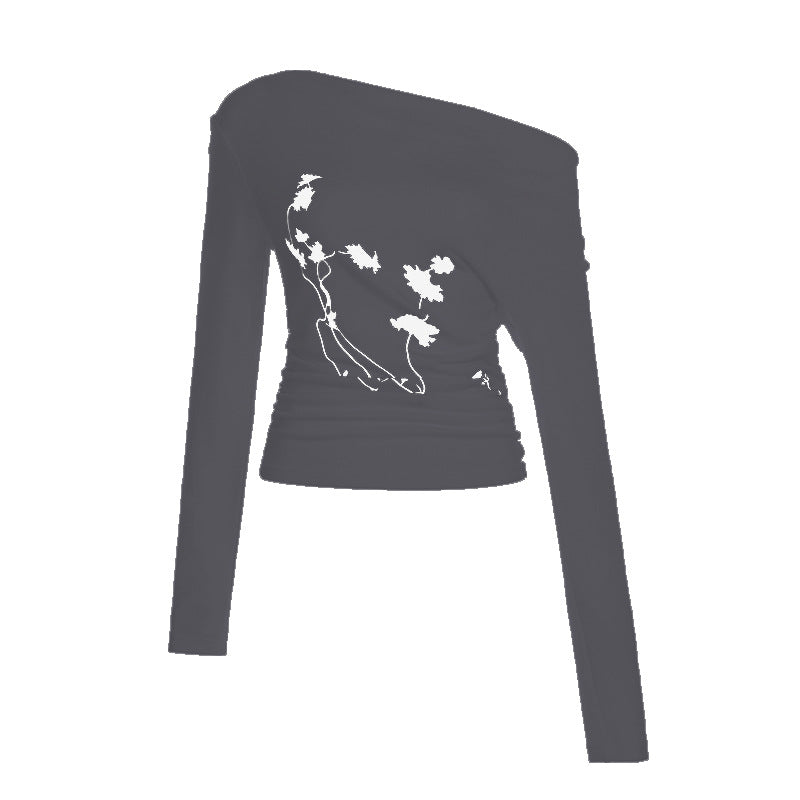 Element Plant Flower Backless T-shirt Personality Blouses