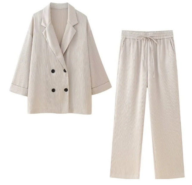 Women's Versatile Unique Ruffled Casual Trousers Suits