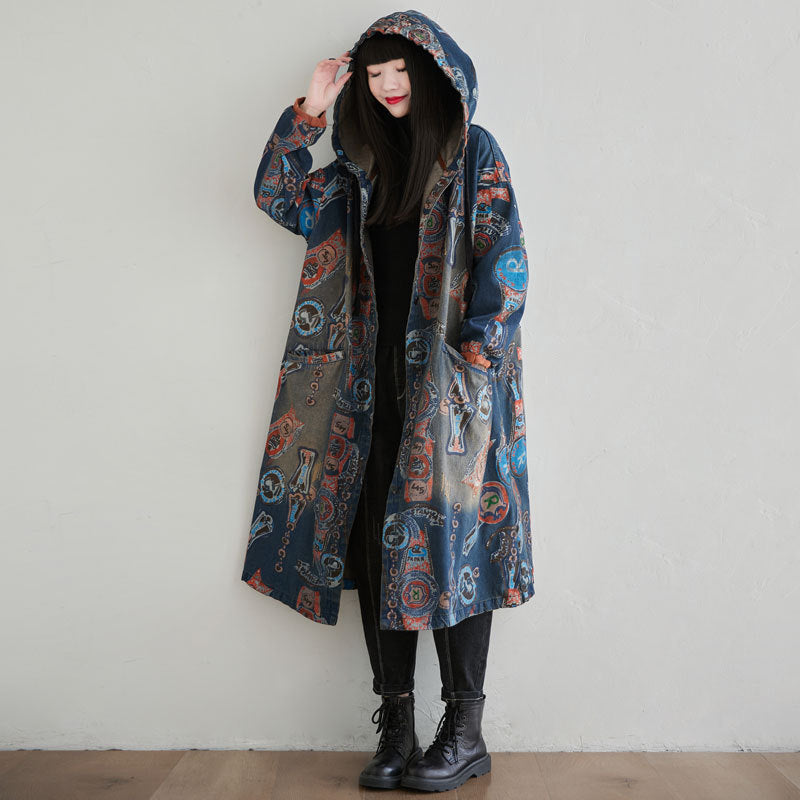 Women's Long Anorak A- Line Washed Do Coats