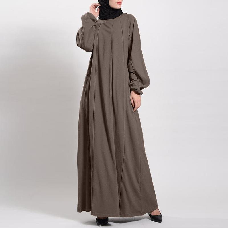 Temperament Commute Solid Color Dress Islamic Dresses