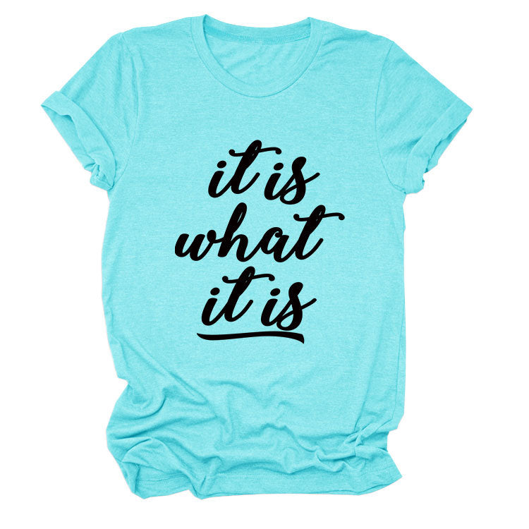 Women's Trendy Lettered Casual Sleeve T-shirt Shorts
