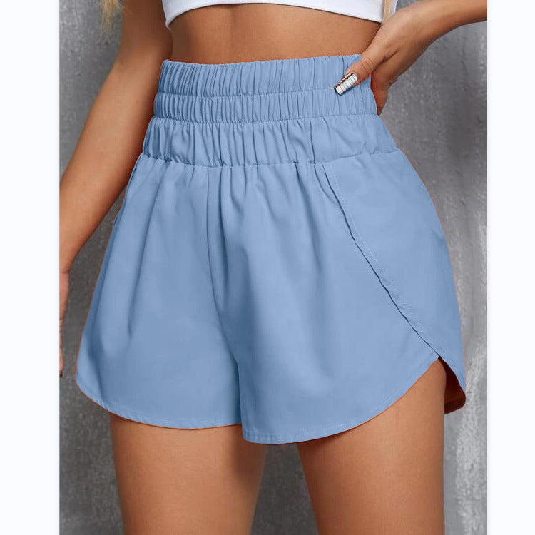 Women's High Waist Elastic Loose Sports Leisure Shorts