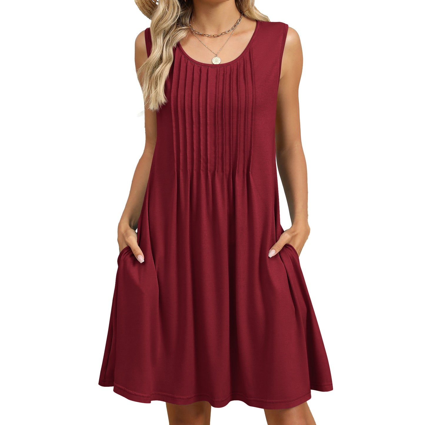Women's Classic Printed Loose Pockets Dress Dresses