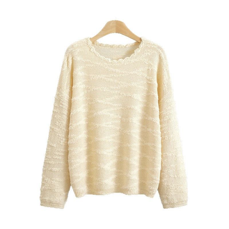 Style Pullover Knitted Loose-fitting Outerwear Female Tops