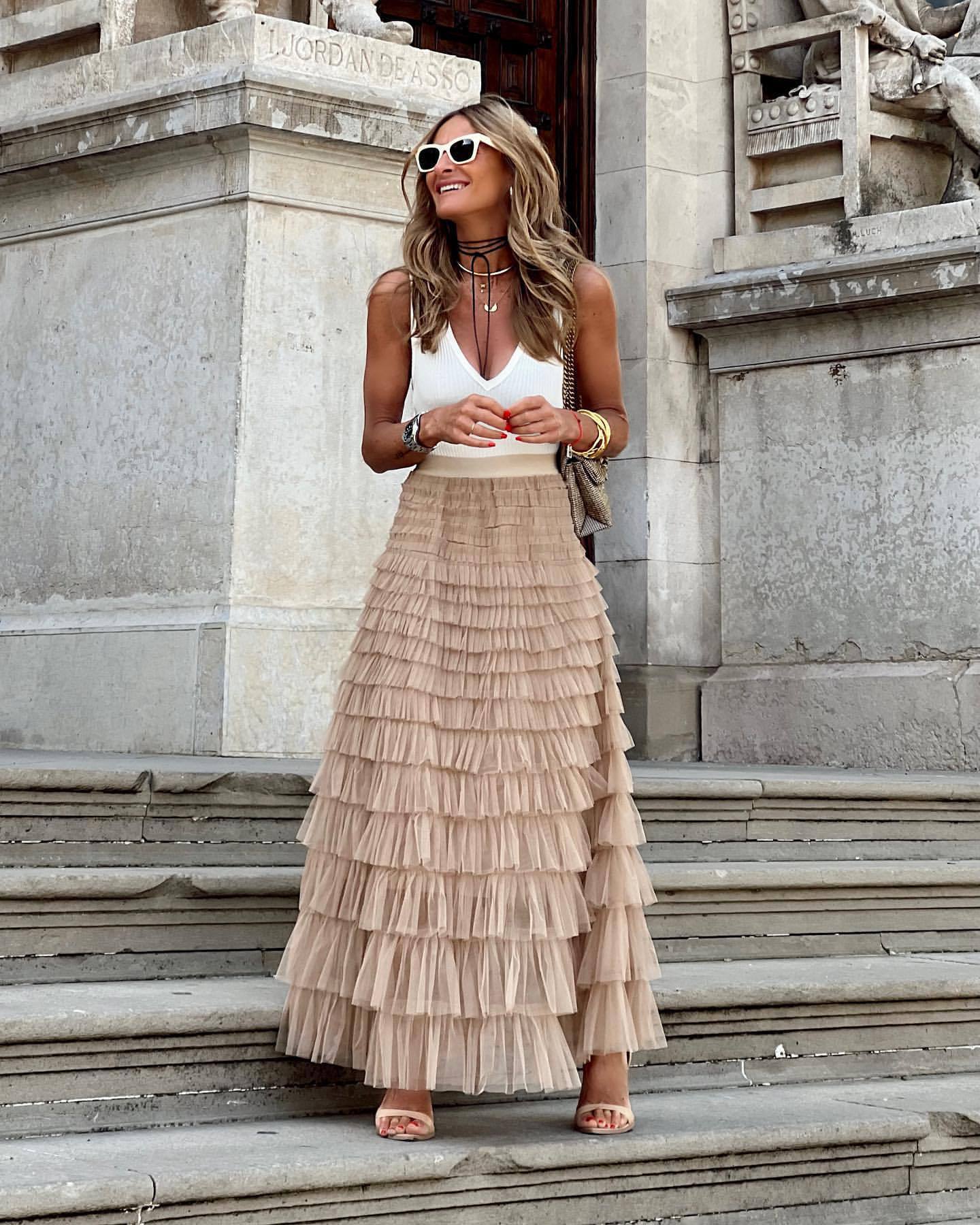 Women's Elegant Summer Fashion Mesh Tiered Skirts