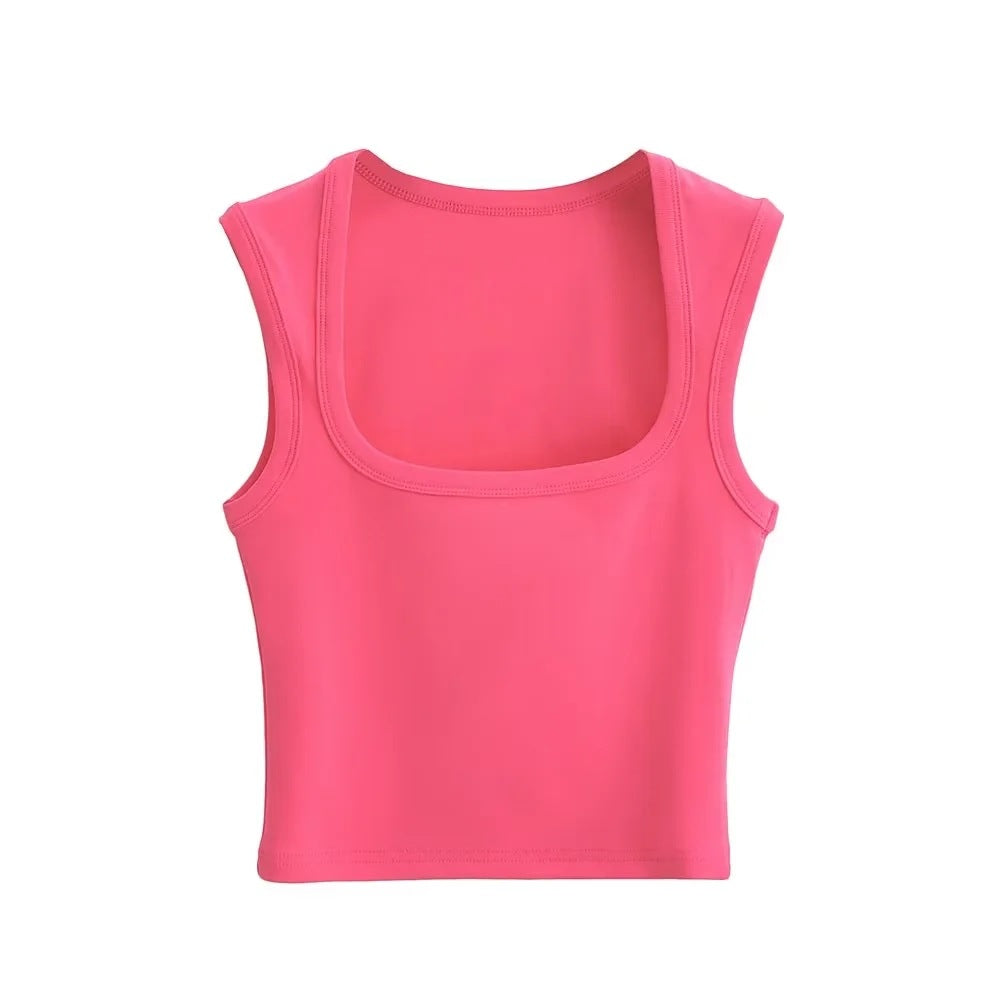 Women's Summer Sexy Deep Square Collar Tight-fitting Tops