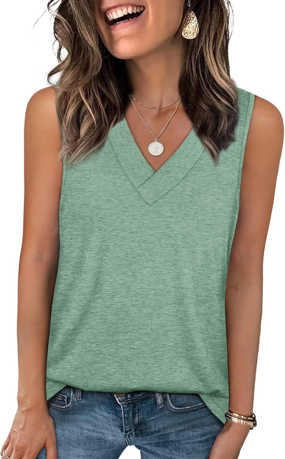 Women's Summer Collar Loose Sleeveless Casual Tops