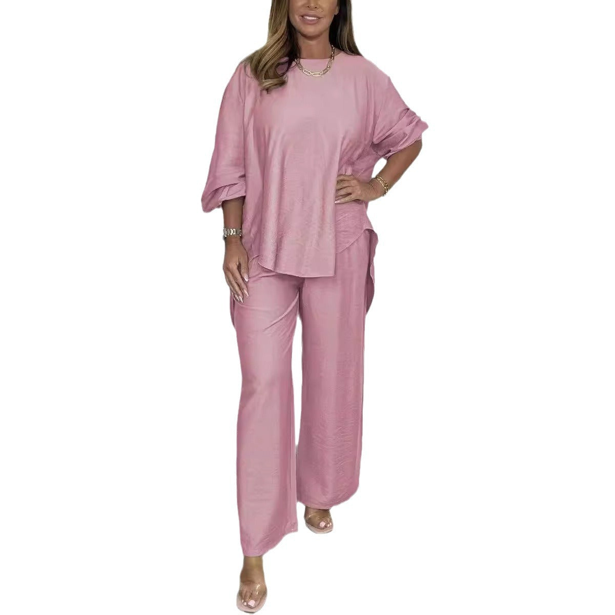 Acetate Satin Long Casual Fashion Solid Suits