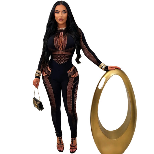 Sexy High Needle Sleepwear Thick Outerwear One-piece Jumpsuits